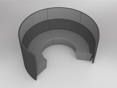 OL Motion Arc 4 Seater Reception Area Lounge with 1.4M High Privacy Wall