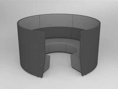 OL Motion Arc 5 Seater Reception Area Lounge with 1.4M High Privacy Wall