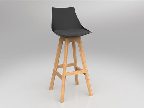 OL Luna Black Barstool with Oak Timber Legs