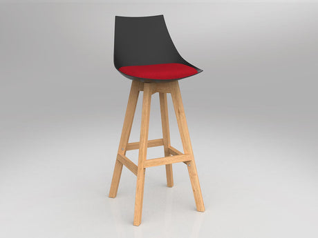 OL Luna Black Barstool with Oak Timber Legs