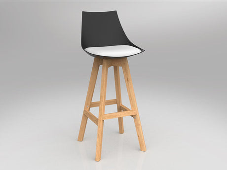 OL Luna Black Barstool with Oak Timber Legs