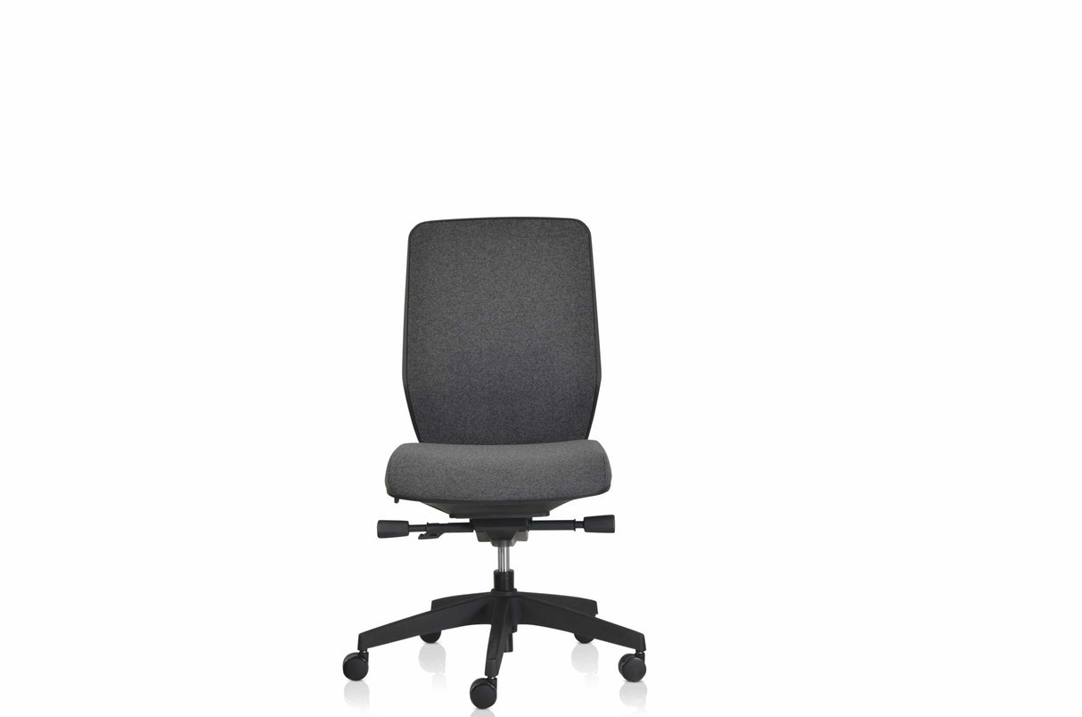 MR Great Charcoal Fabric Upholstered Boardroom Chair with Lumber Support