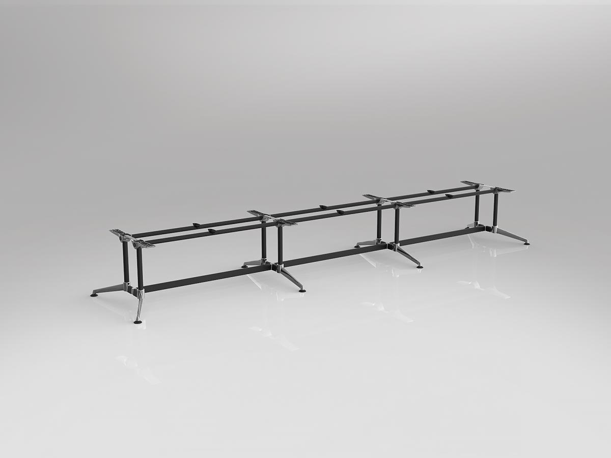 OL Modulus Meeting Table Twin Post Triple Span Frame