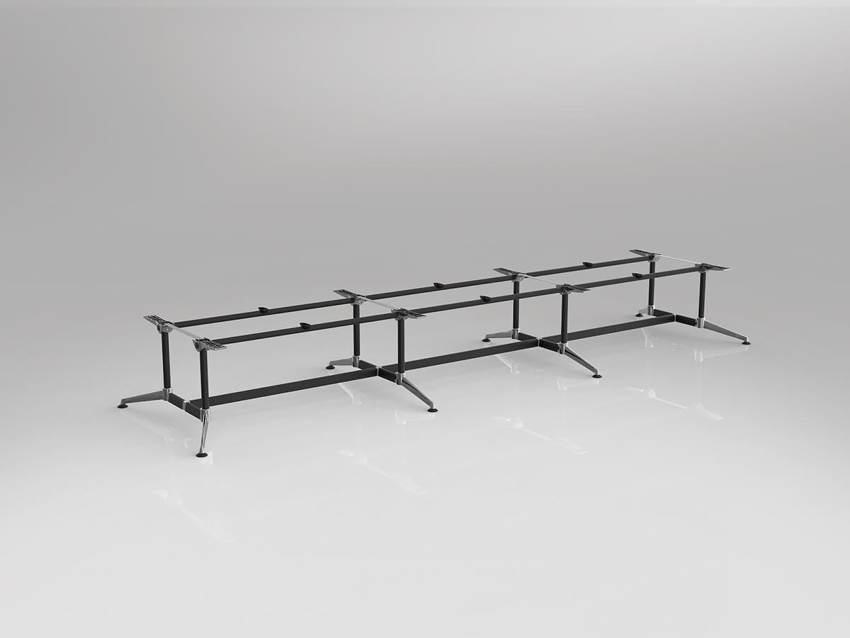 OL Modulus Meeting Table Twin Post Triple Span Frame