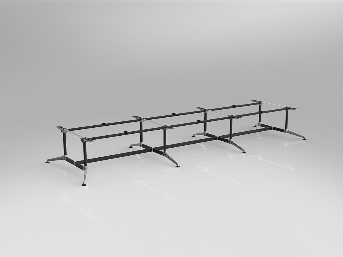 OL Modulus Meeting Table Twin Post Triple Span Frame