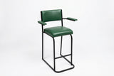 MA Machinest Fabric or Vinyl Upholstered Stackable Bar Stool with Return