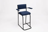MA Machinest Fabric or Vinyl Upholstered Stackable Bar Stool with Return