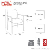 MA Martin Chrome 4 Leg Stackable Meshback Arm Chair