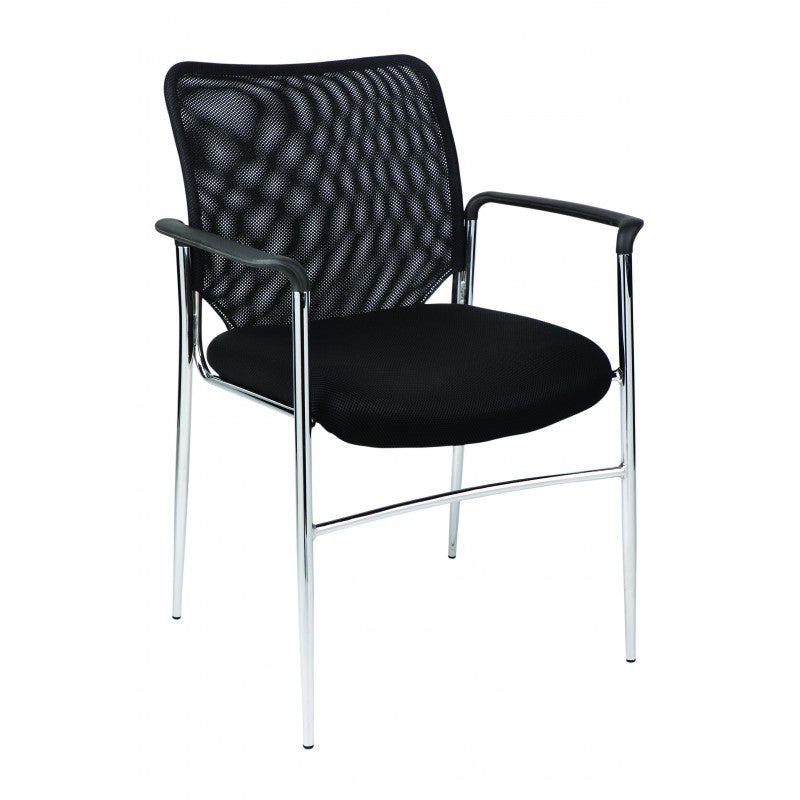 MA Martin Chrome 4 Leg Stackable Meshback Arm Chair