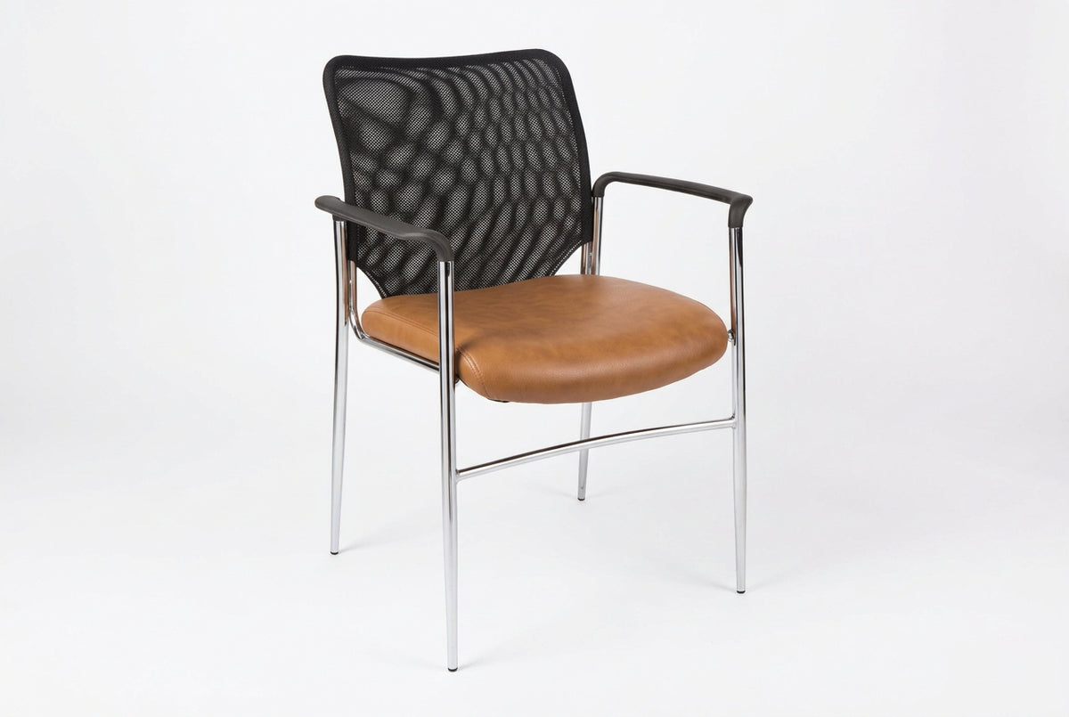 MA Martin Chrome 4 Leg Stackable Meshback Arm Chair