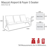 MA Mascot Airport PU LeatherUpholstered Beam Seating