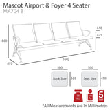 MA Mascot Airport PU LeatherUpholstered Beam Seating