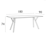 FL Max 140 Hospitality Outdoor Dining Table Top