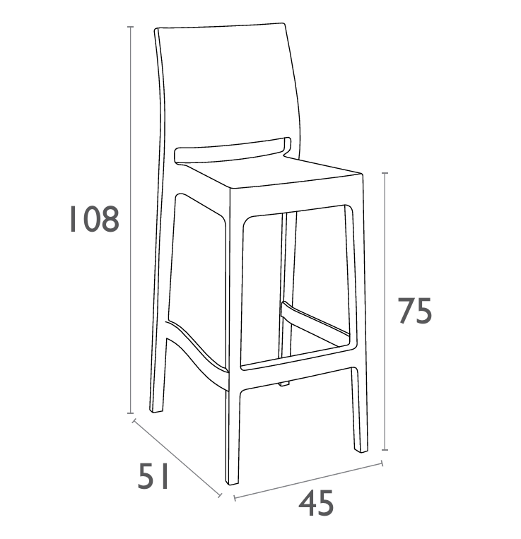 FL Maya Hospitality Outdoor Stackable Bar Stool