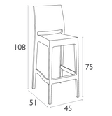 FL Maya Hospitality Outdoor Stackable Bar Stool