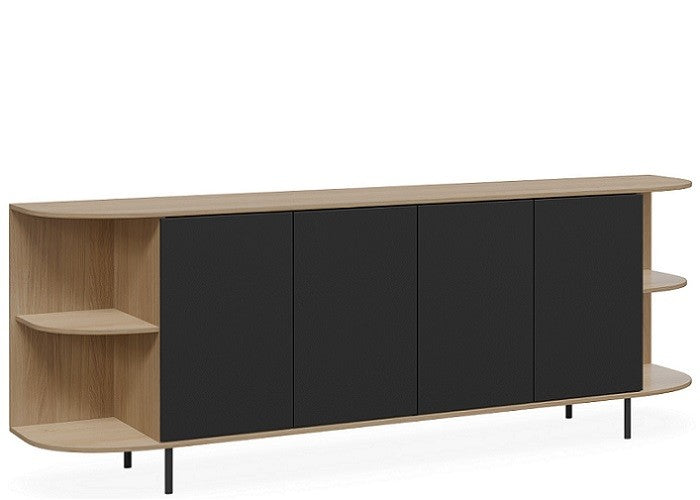 DD Mila 4 Door Credenza Buffet with Black Doors