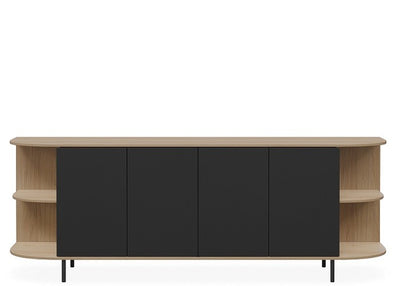 DD Mila 4 Door Credenza Buffet with Absolute Black Doors