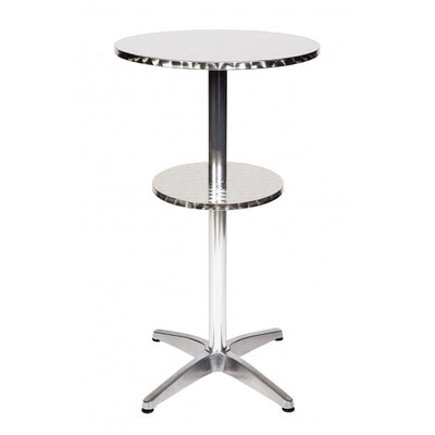 MA Milan Aluminium Base Hospitality Outdoor Round Bar Table with Shelf