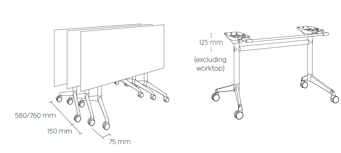 OL Modulus Flip Table Frame