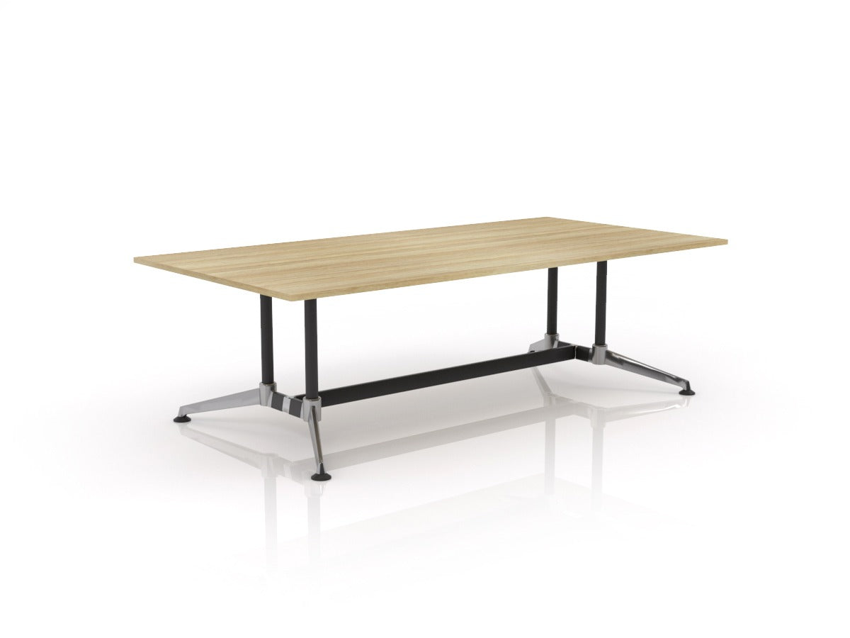 OL Modulus Twin Post Chrome Collar Leg Boardroom Table