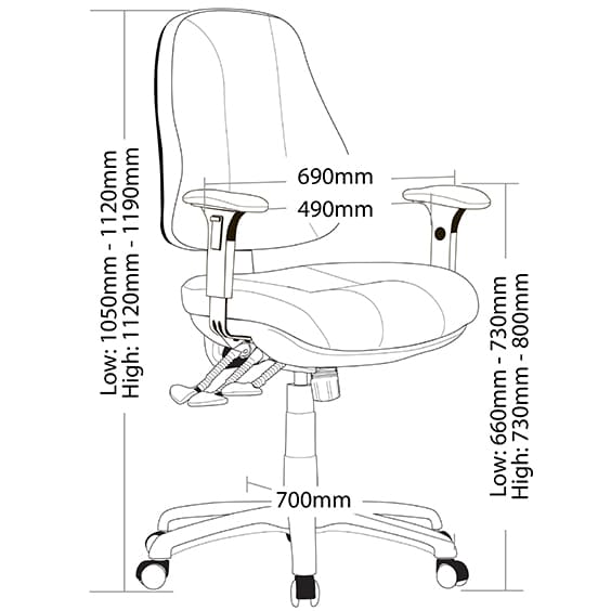 ST Molta Fabric Upholstered Ergonomic Task Chair with Arms