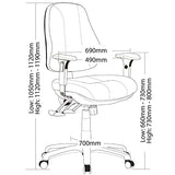 ST Molta Fabric Upholstered Ergonomic Task Chair with Arms