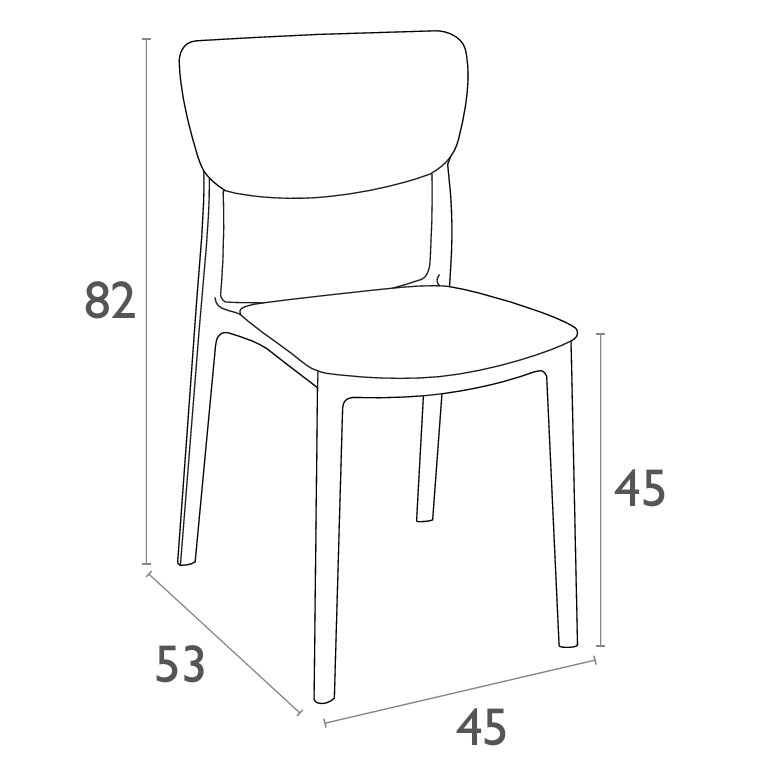 FL Monna Hospitality Outdoor Stackable Chair