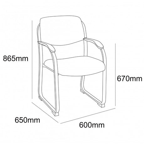 MA Morgan Fabric Upholstered Sled Base Visitor Chair