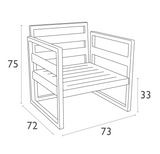 FL Mykonos Hospitality Outdoor Lounge Armchair with Cushion