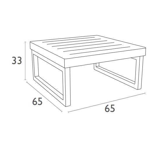 FL Mykonos Hospitality Outdoor Lounge Table or Side Table