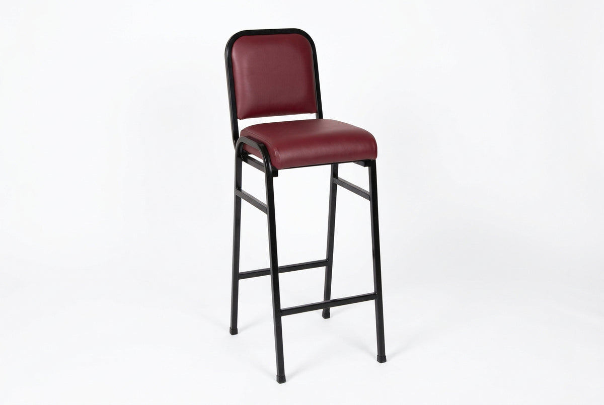 MA Nice Fabric or Vinyl Upholstered Stackable Bar Stool with Back
