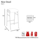 MA Nice Fabric or Vinyl Upholstered Stackable Bar Stool