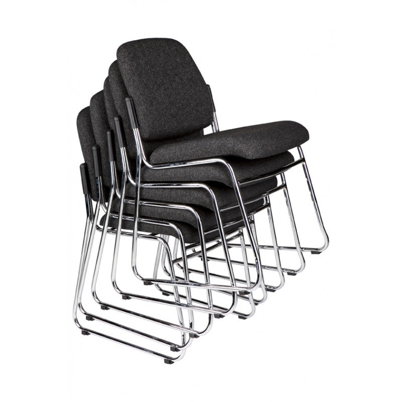 MA Nova Fabric Upholstered Chrome Based Stackable Visitor Chair