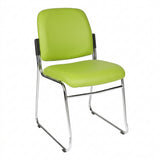 MA Nova Fabric or Vinyl Upholstered Chrome Based Stackable Visitor Chair