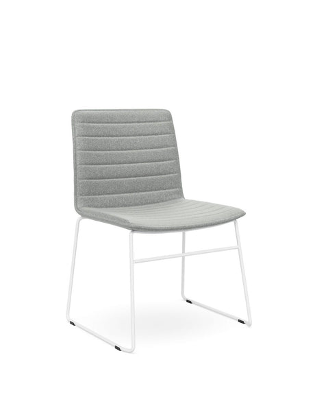 DD Nikola White Sled Base Fabric Upholstered Chair
