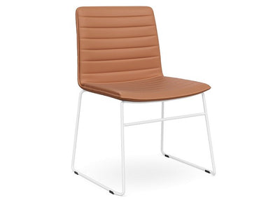 DD Nikola White Sled Base Fabric Upholstered Chair