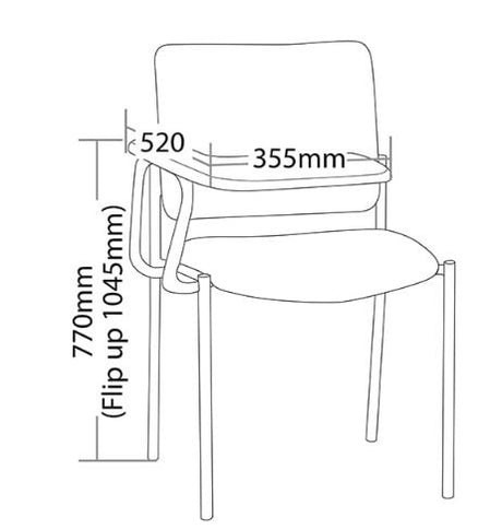 ST Vera Fabric Square Back Training Chair with Tablet Arms
