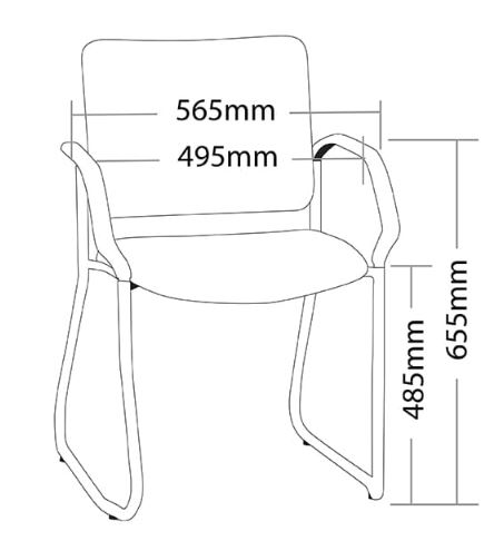ST Vera Sled Base Hospital & Age Care Chair with Arms