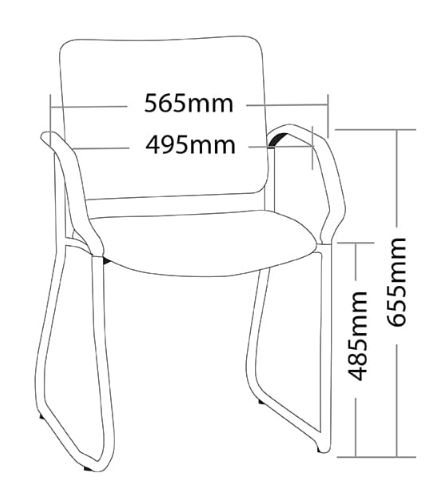 ST Vera Chrome Sled Base Hospital & Age Care Chair with Arms