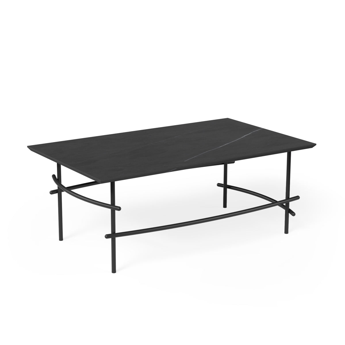 OL Arcos Marble Top Metal Base Rectangular Coffee Table