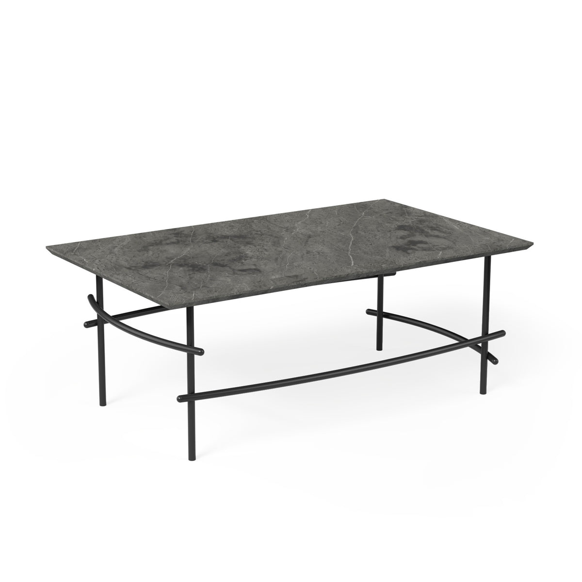 OL Arcos Marble Top Metal Base Rectangular Coffee Table