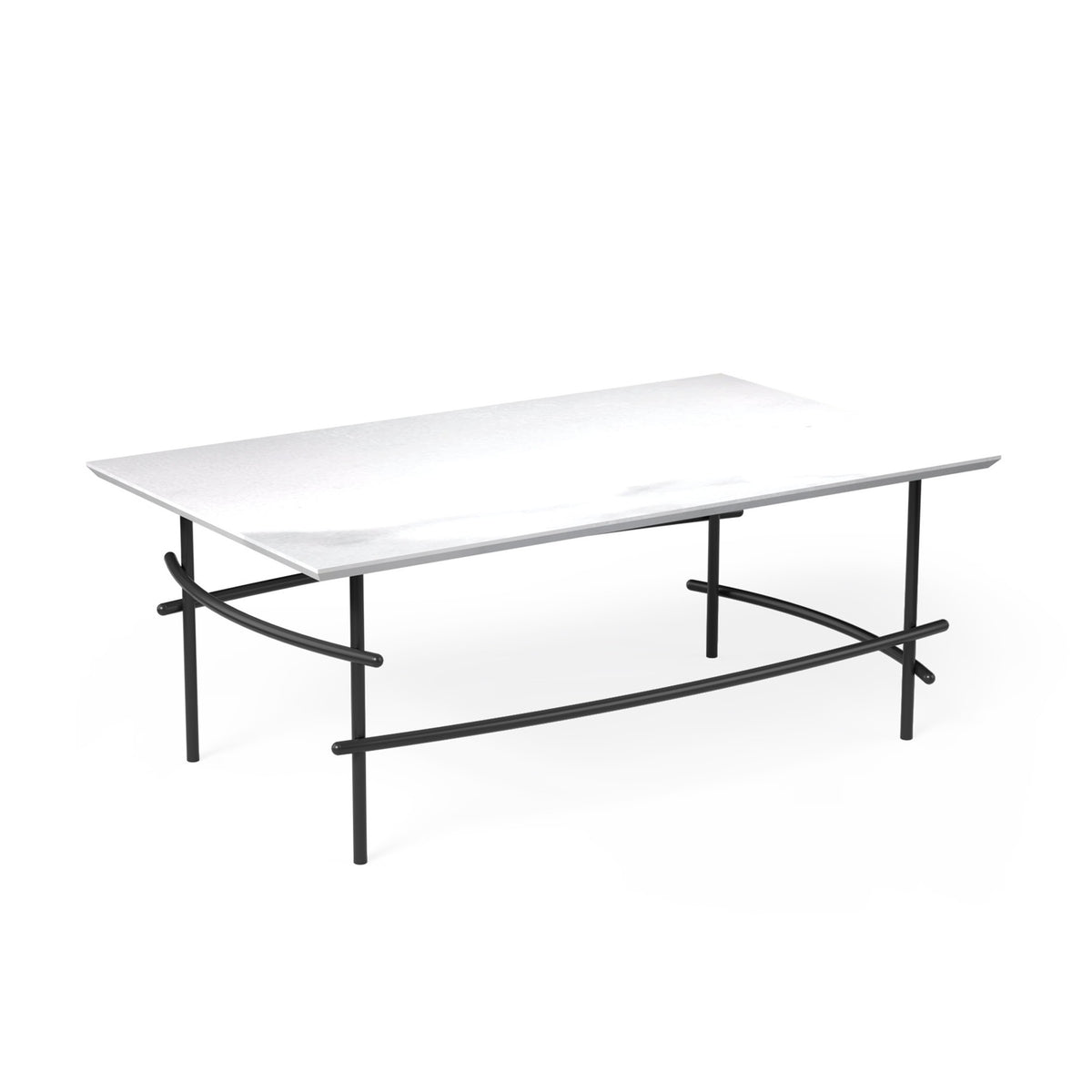 OL Arcos Marble Top Metal Base Rectangular Coffee Table