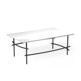 OL Arcos Marble Top Metal Base Rectangular Coffee Table