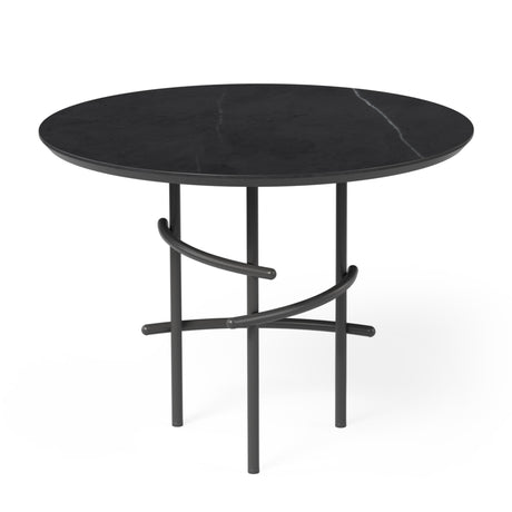 OL Arcos Marble Top Triangle Metal Base Round Coffee Table