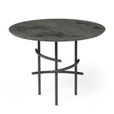 OL Arcos Marble Top Triangle Metal Base Round Coffee Table