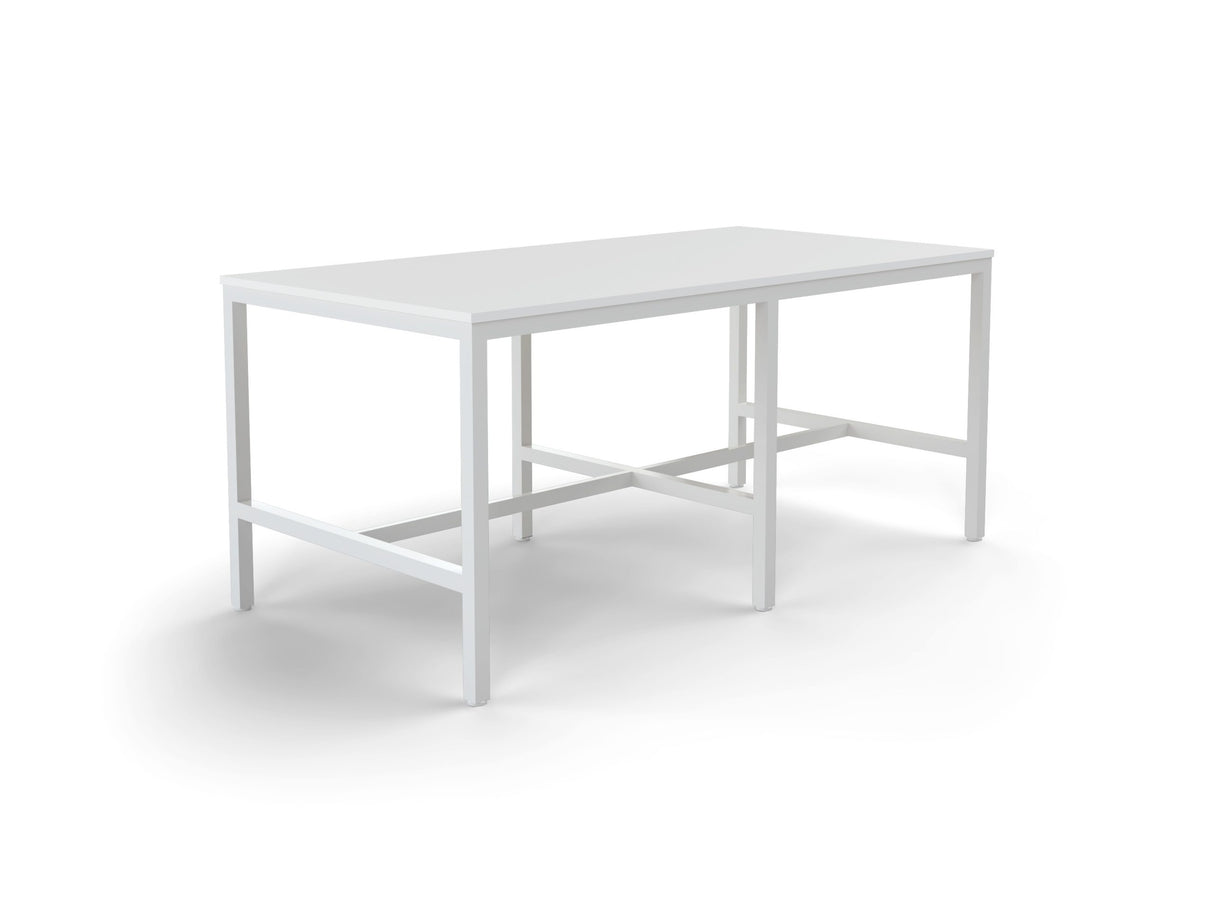 OL Axis Bar Leaner Table - White Top with White Frame