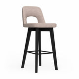 OL Elaro Fabric Upholstered Black Timber Leg Breakout High Chair