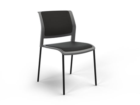 OL Game Fabric Upholstered Charcoal Shell Hospitality Chair -4 Legs