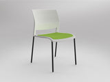 OL Game Stacking Chair -4 Legs White Shell with Seat Upholstered