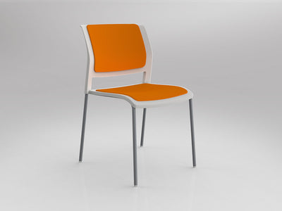 OL Game Fabric Upholstered Breakout Chair -4 Legs White Shell